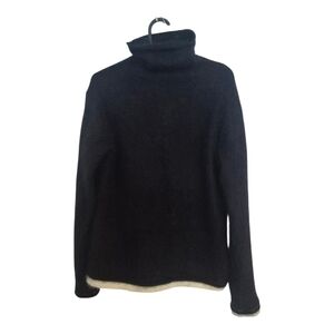 NICOLE FARHI Black Turtleneck Sweater with Cream Hem